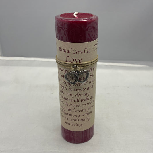 Ritual Candle Love Scented Candle / Pewter Pendant