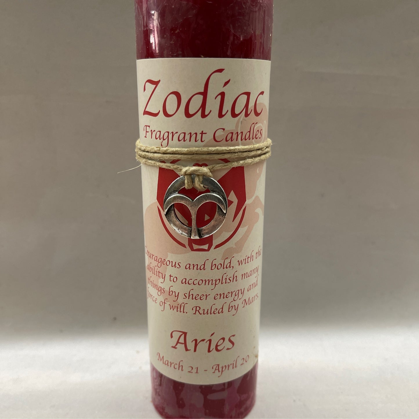 Zodiac Candle Aries Scented Candle / Pewter Pendent