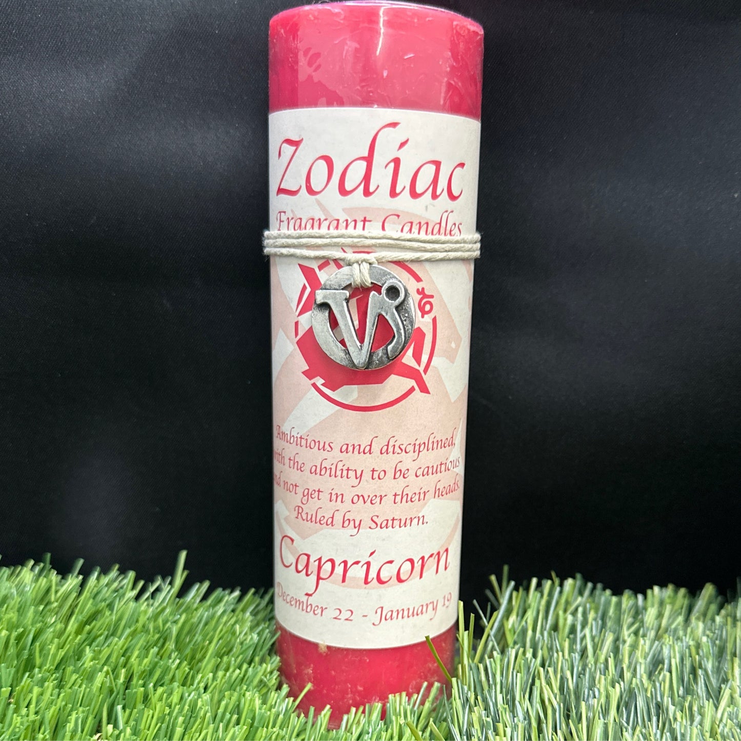 Zodiac Candle Capricorn Scented Candle / Pewter Pendant