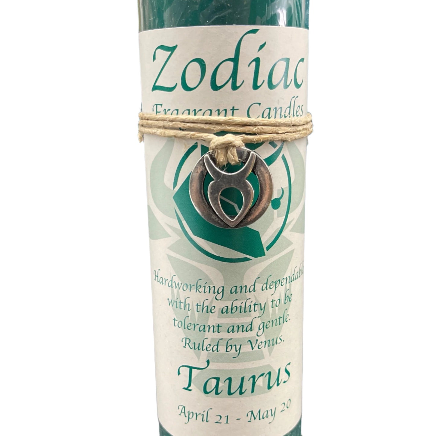 Zodiac Candle Taurus Scented Candle / Pewter Pendant