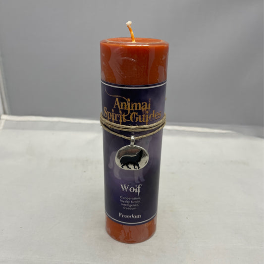 Animal Spirit Candle Wolf Gold-Dipped