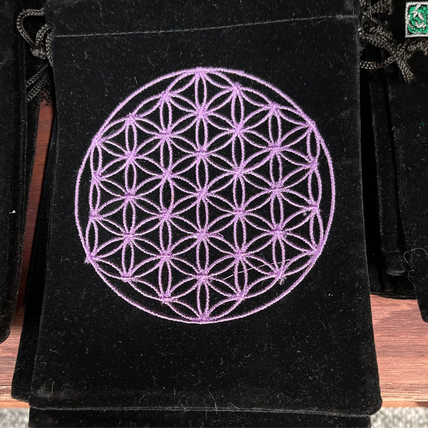 Flower of Life velvet tarot bag