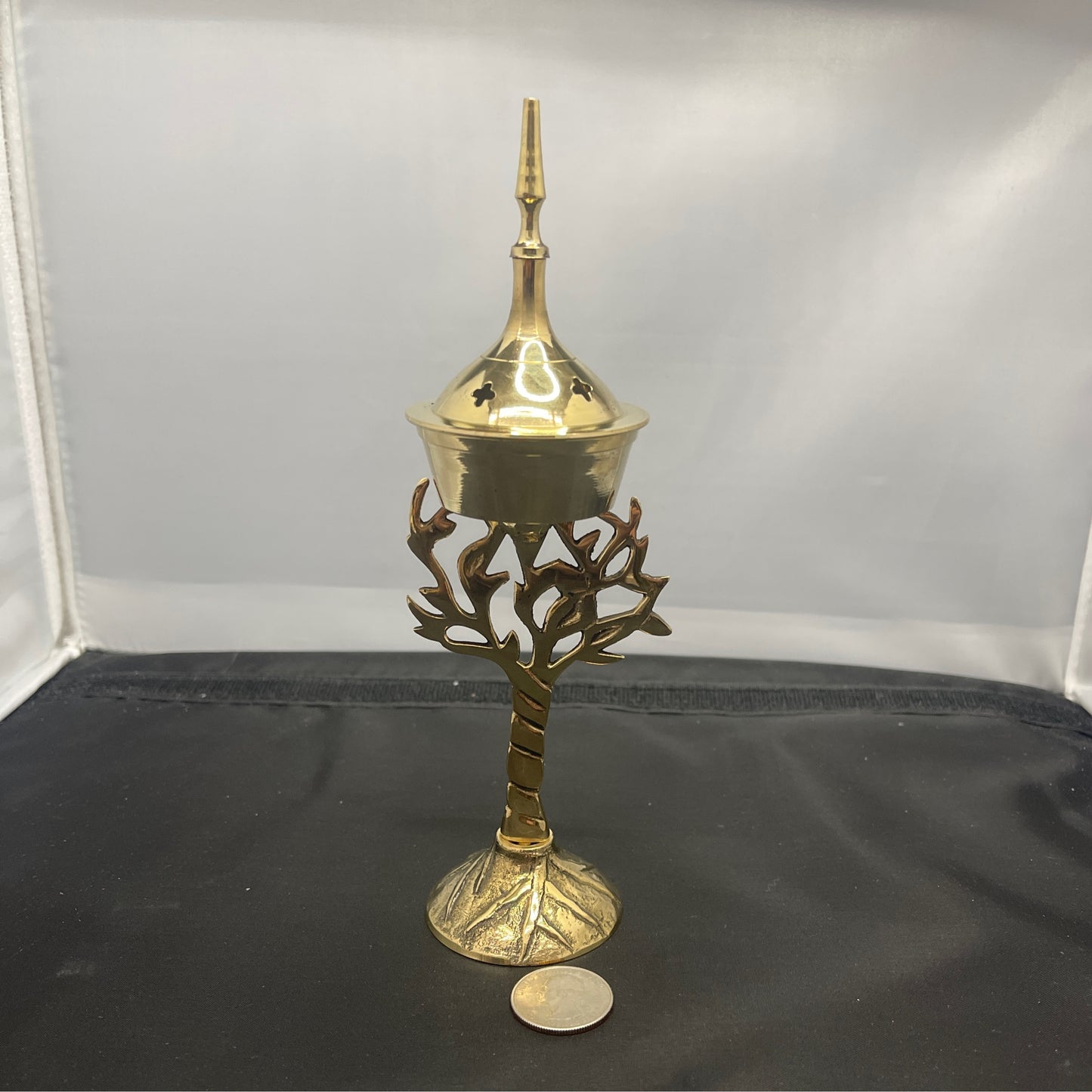 Tree of life brass cone burner