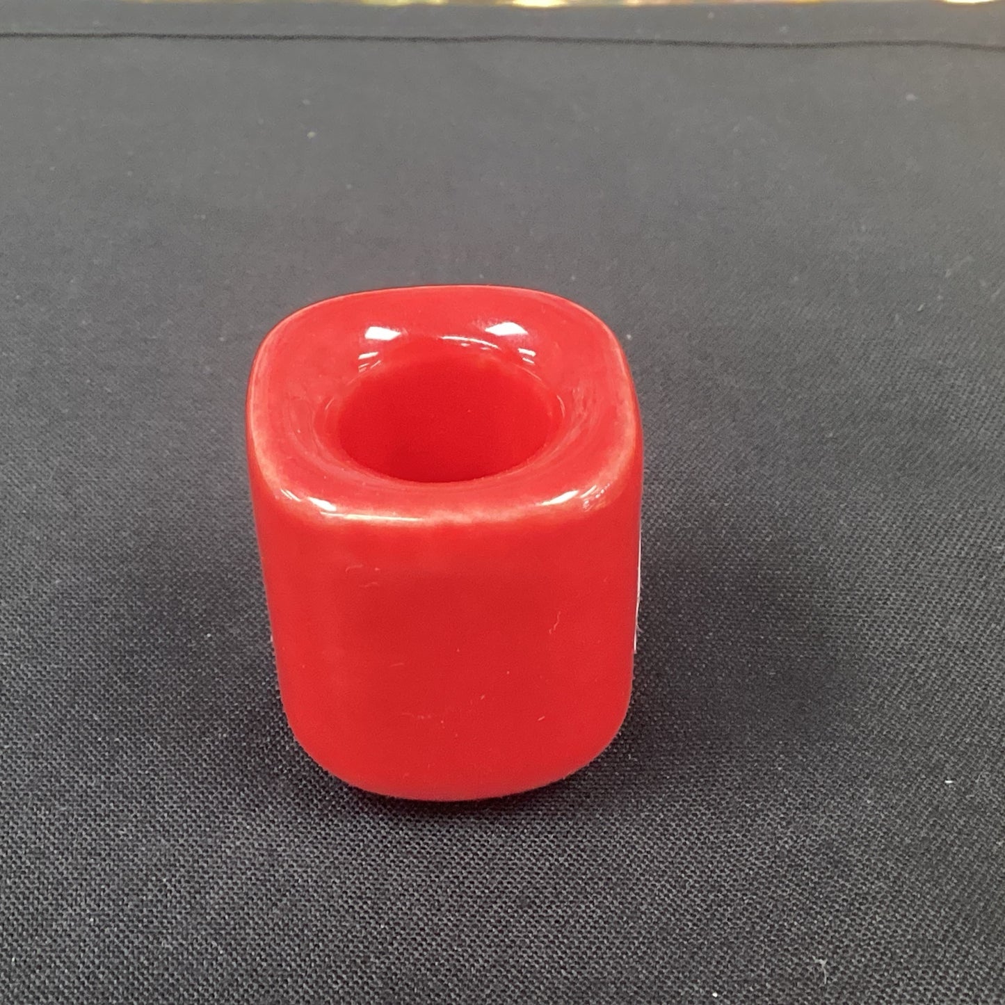 Red ceramic chime candle holder