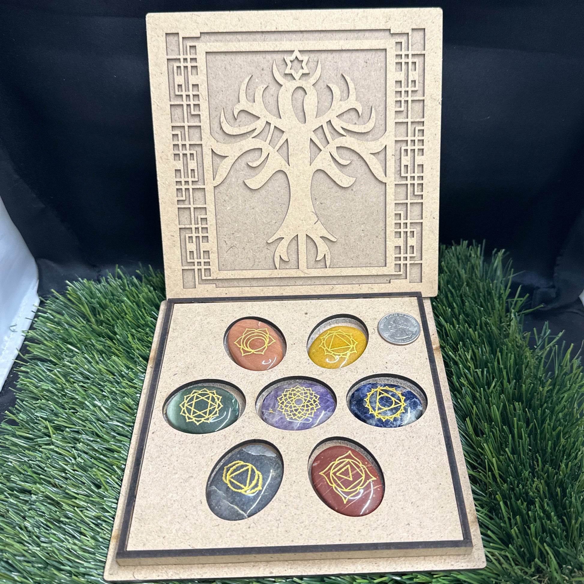 Tree of Life gate style chakra set (oval stones)