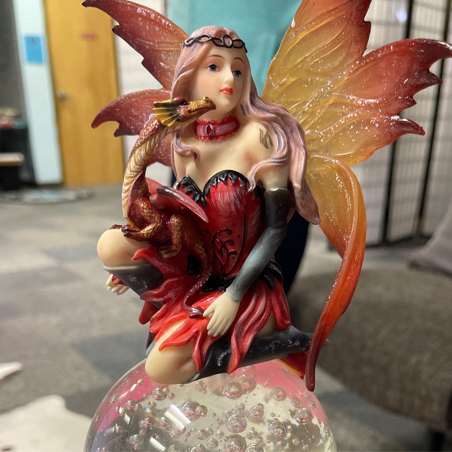 Red Fairy w/Baby Dragon LED