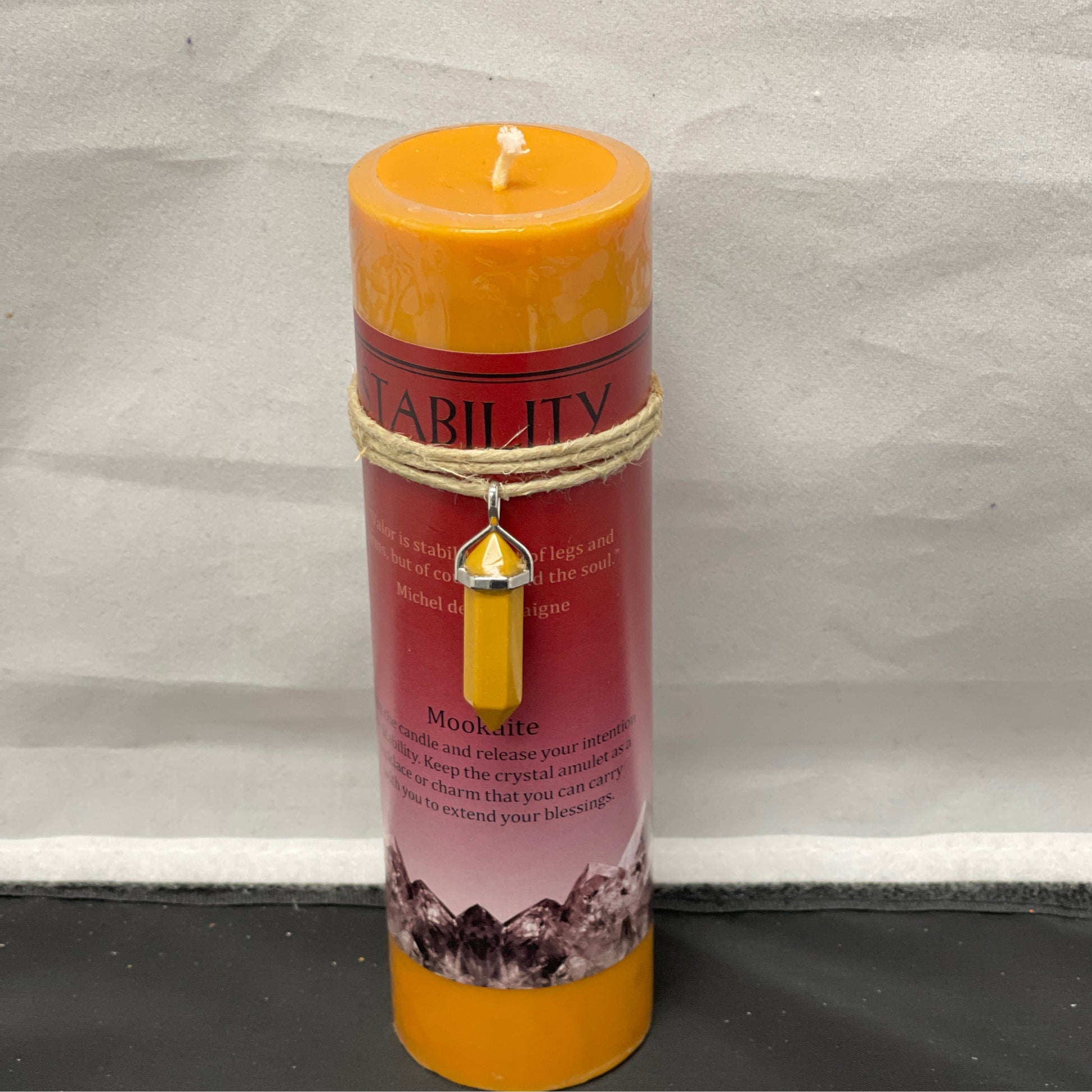 Crystal Energy Candle - Stability Mookaite