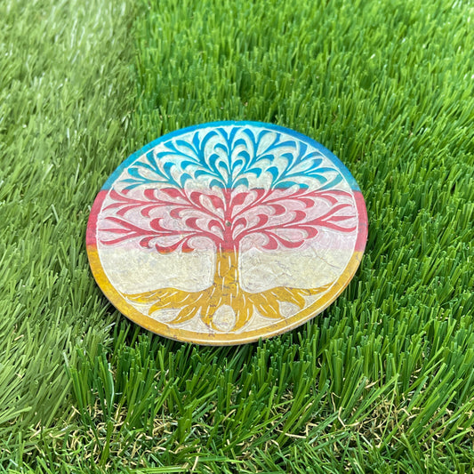 Tree of life soapstone incense plate