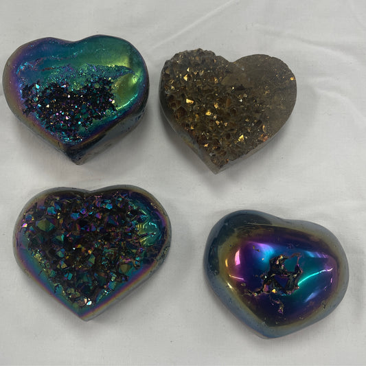 Rainbow Titanium Aura Heart