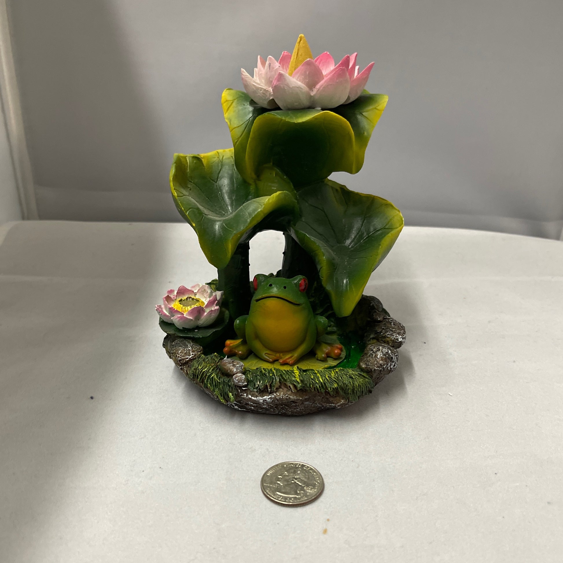 Frog and Lily Backflow Incense Burner