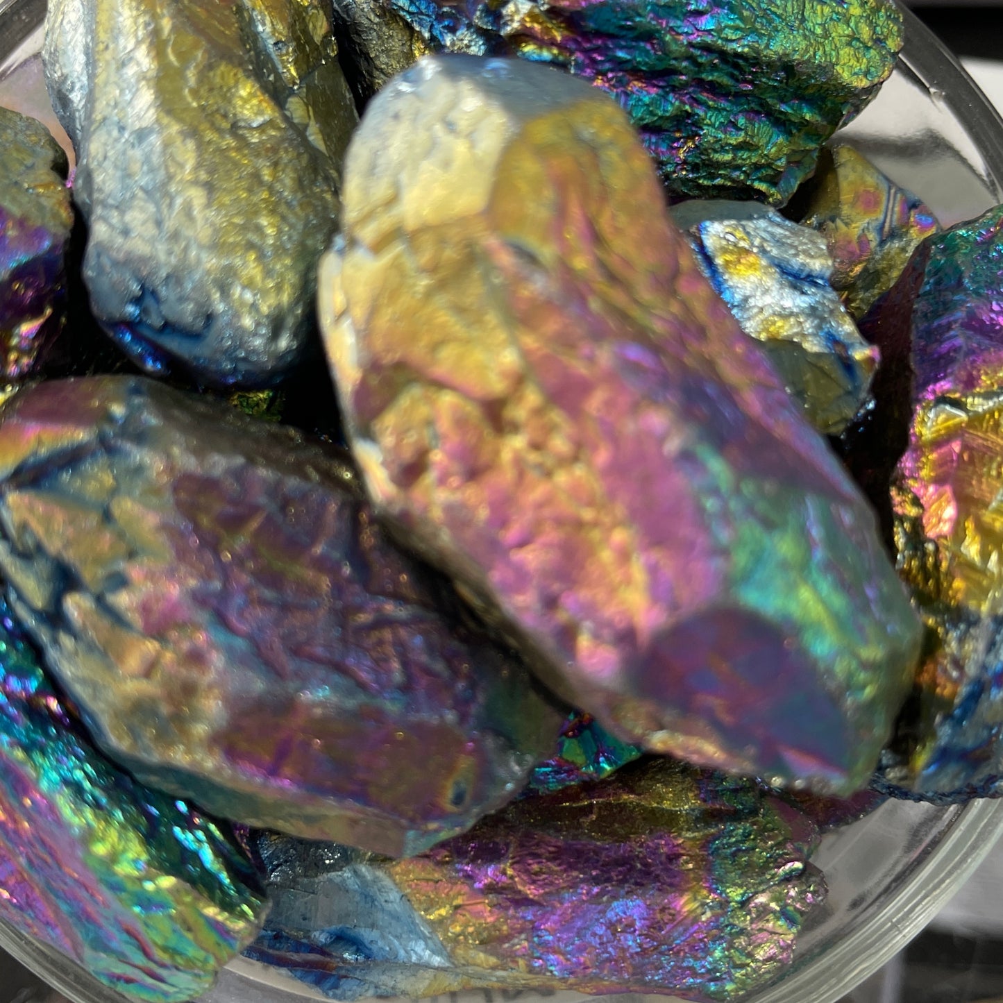 Rainbow Titanium Aura Quartz Large