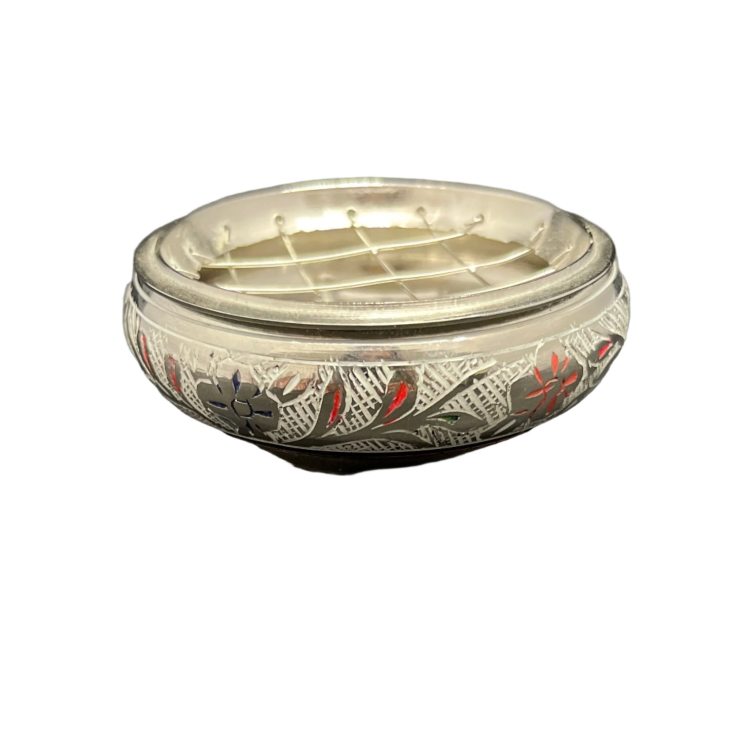 Silver Finish Engraved Charcoal Burner