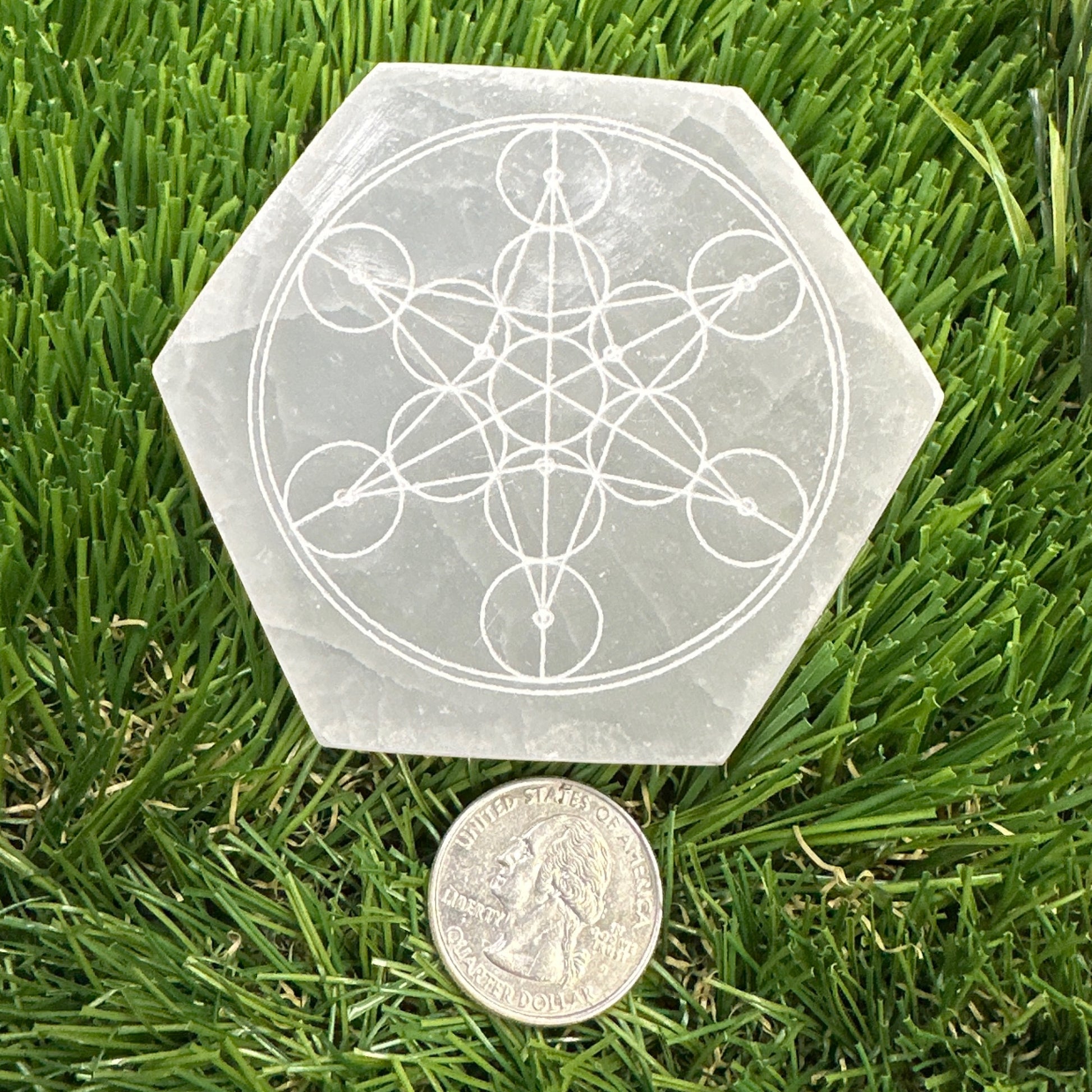 Selenite Plate - Metatron Cube