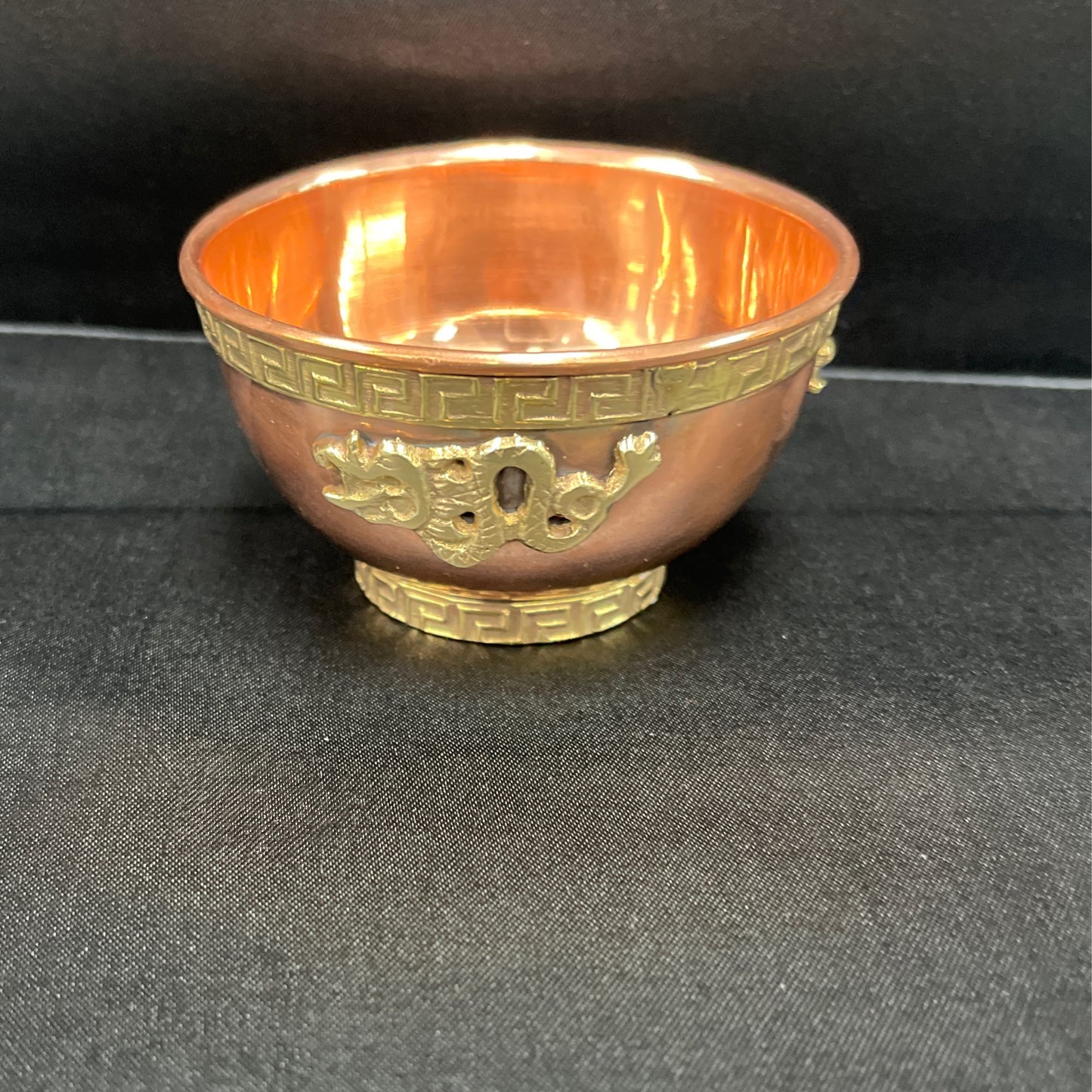 Dragon copper offering bowl