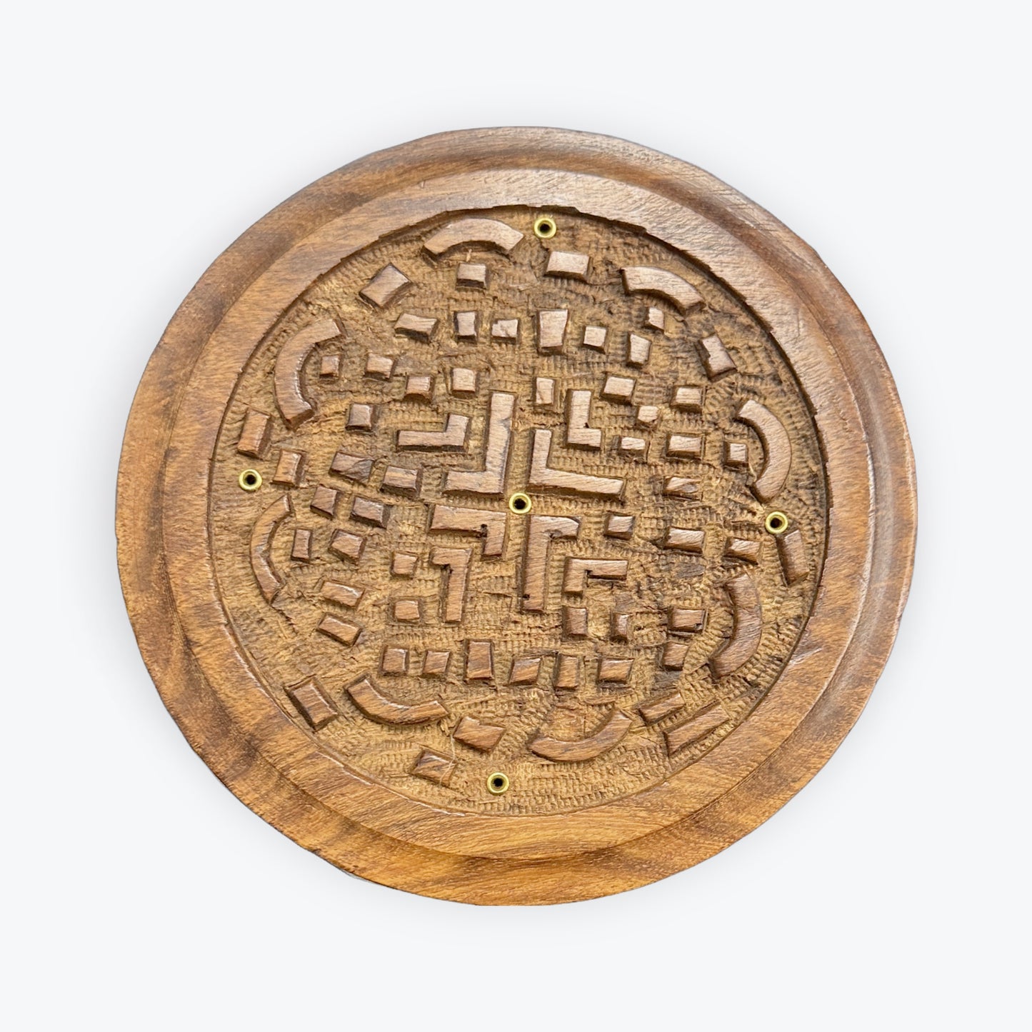 Celtic Knot Carved Wood Incense Plate