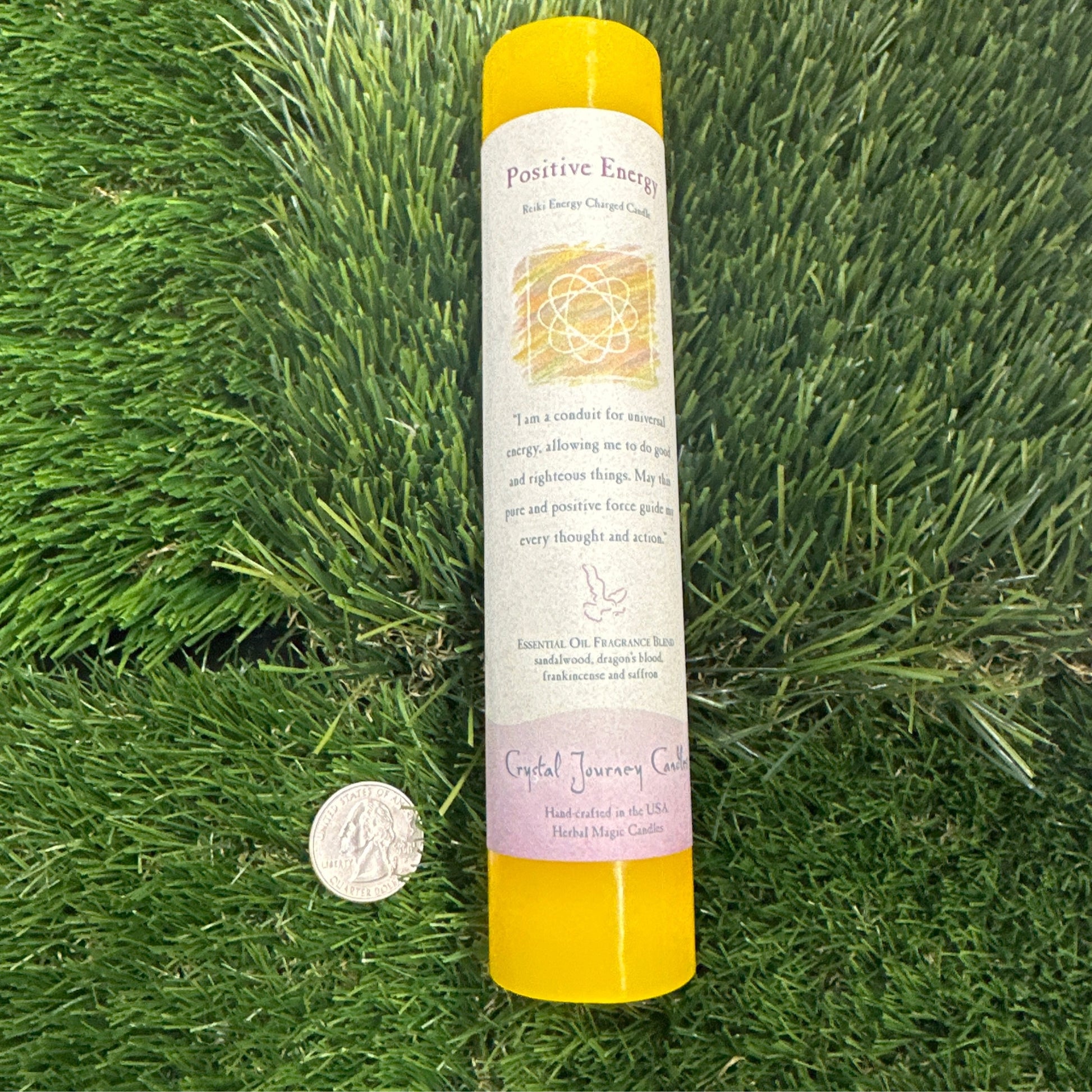 Reiki Herbal Pillar Candle: Positive Energy