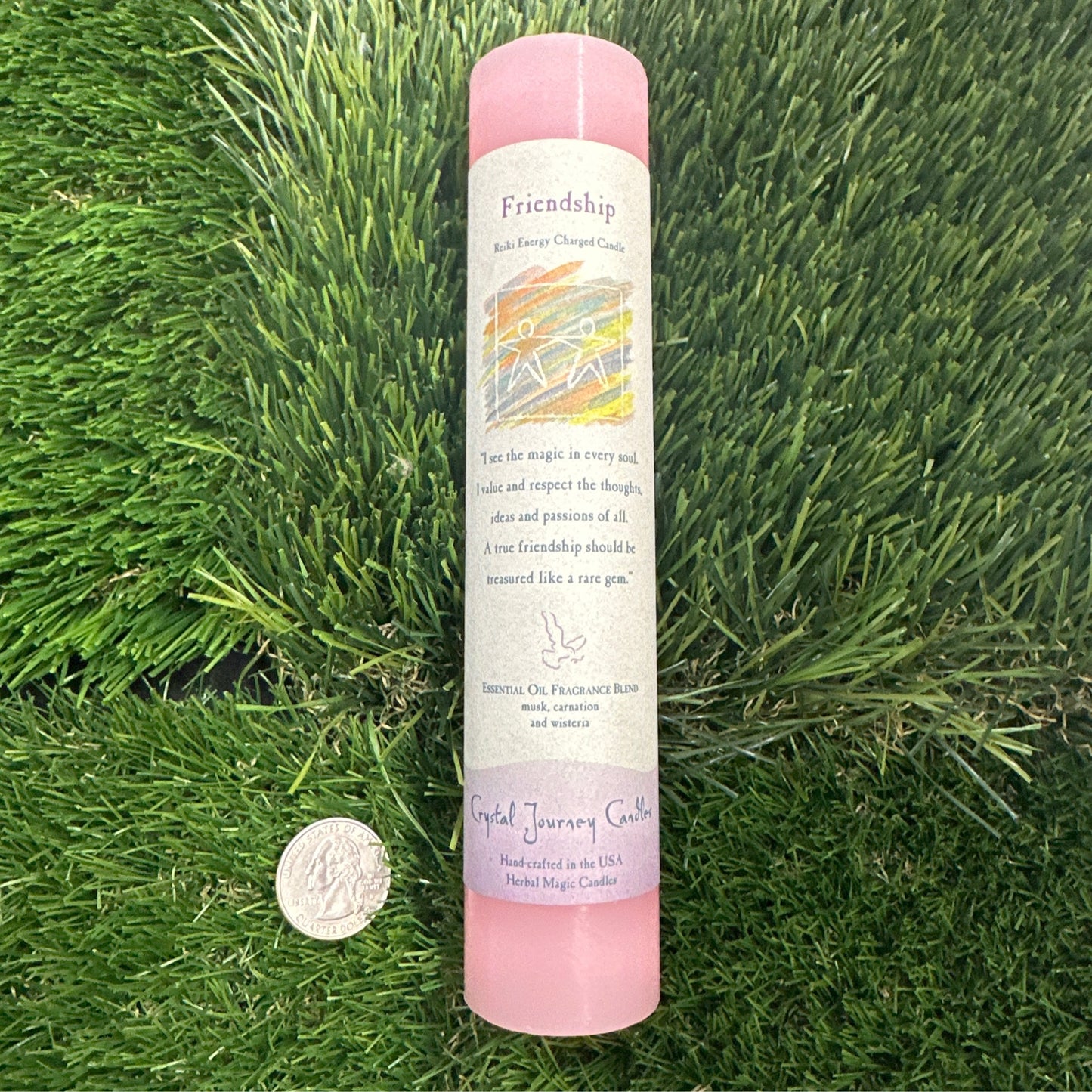 Reiki Herbal Pillar Candle: Friendship