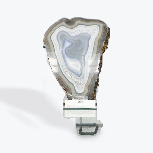 Agate Slab on Metal Base