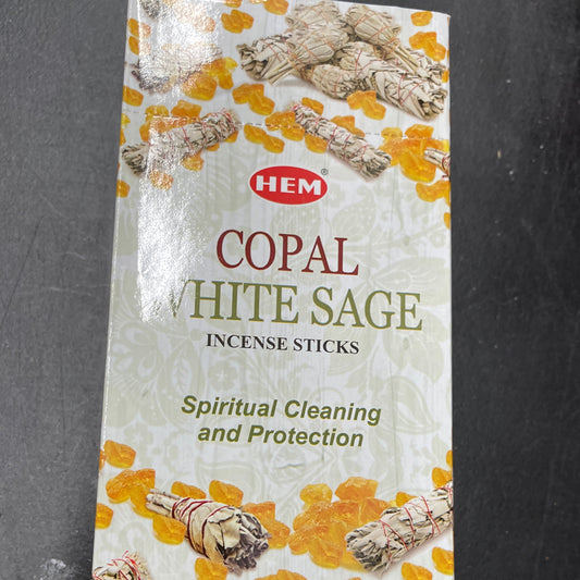 Hem copal and white sage incense sticks