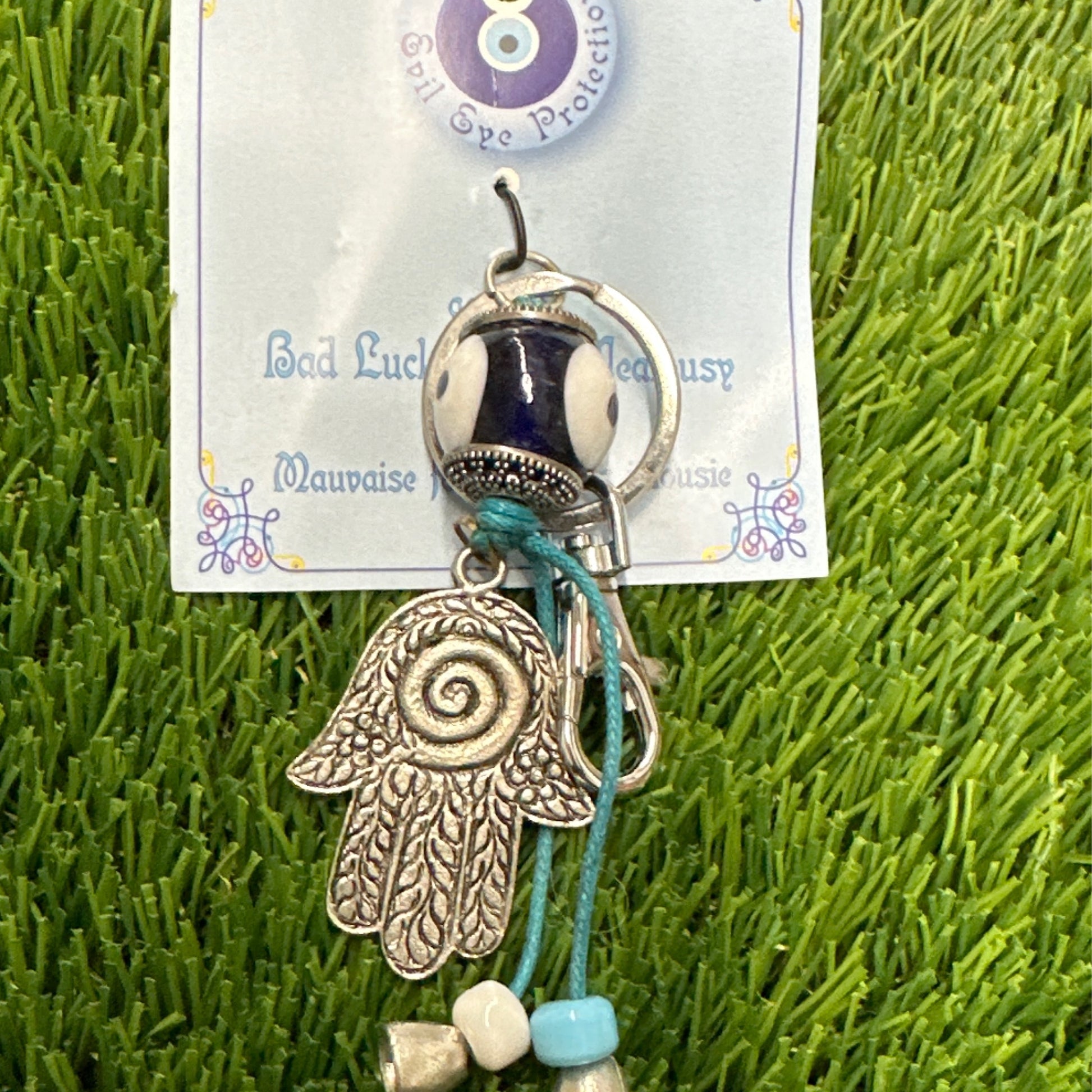 Evil Eye Keychain- Fatima Hand