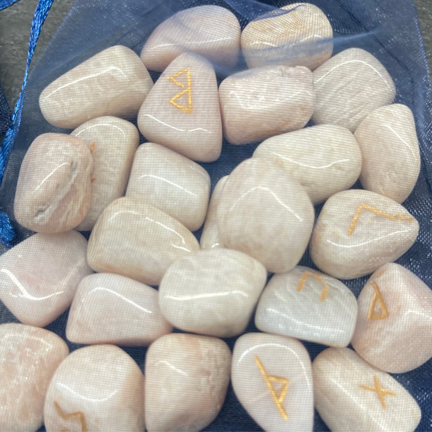 Peach moonstone rune set