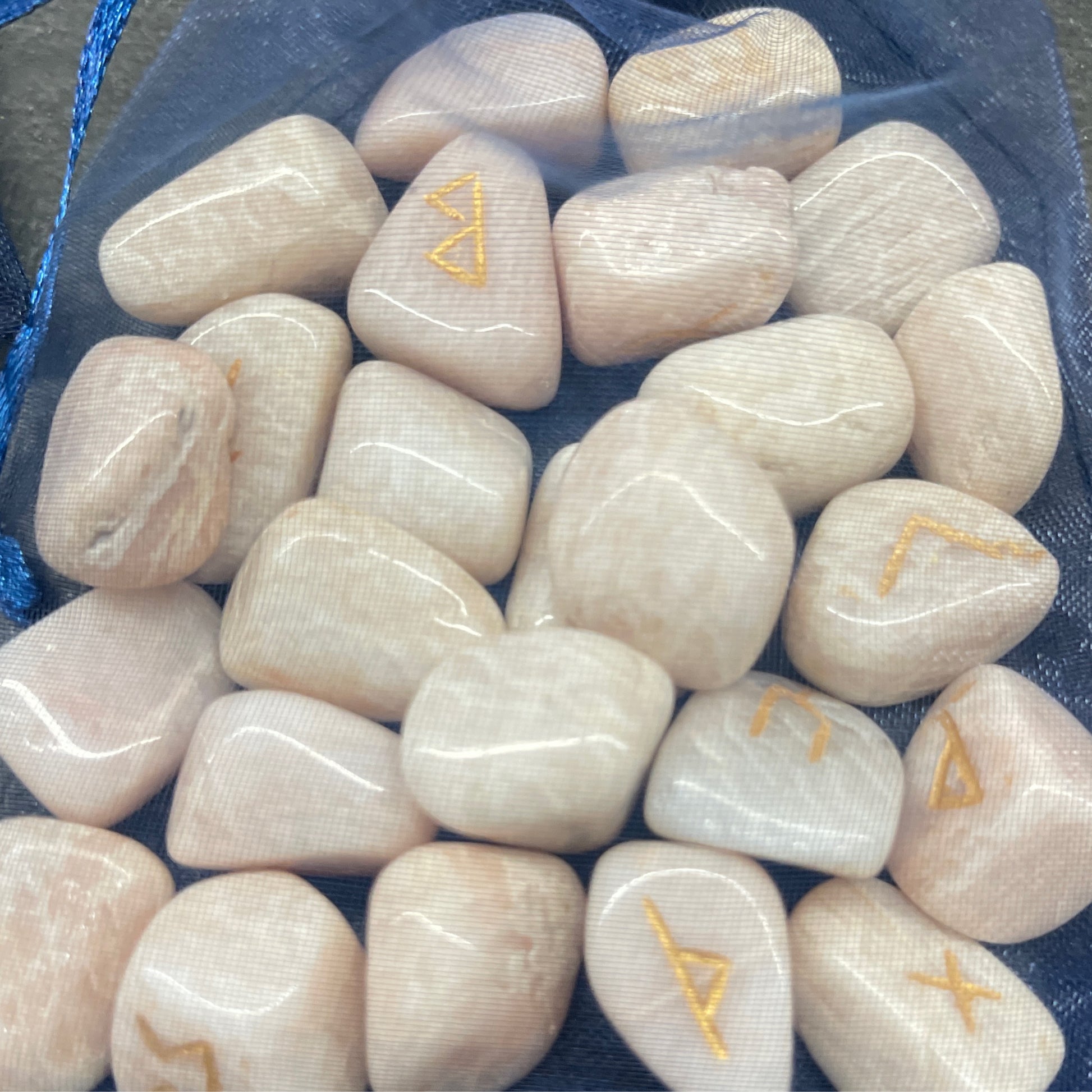 Peach moonstone rune set