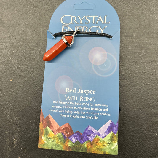 Crystal Energy Pendant: Red Jasper (Well Being)