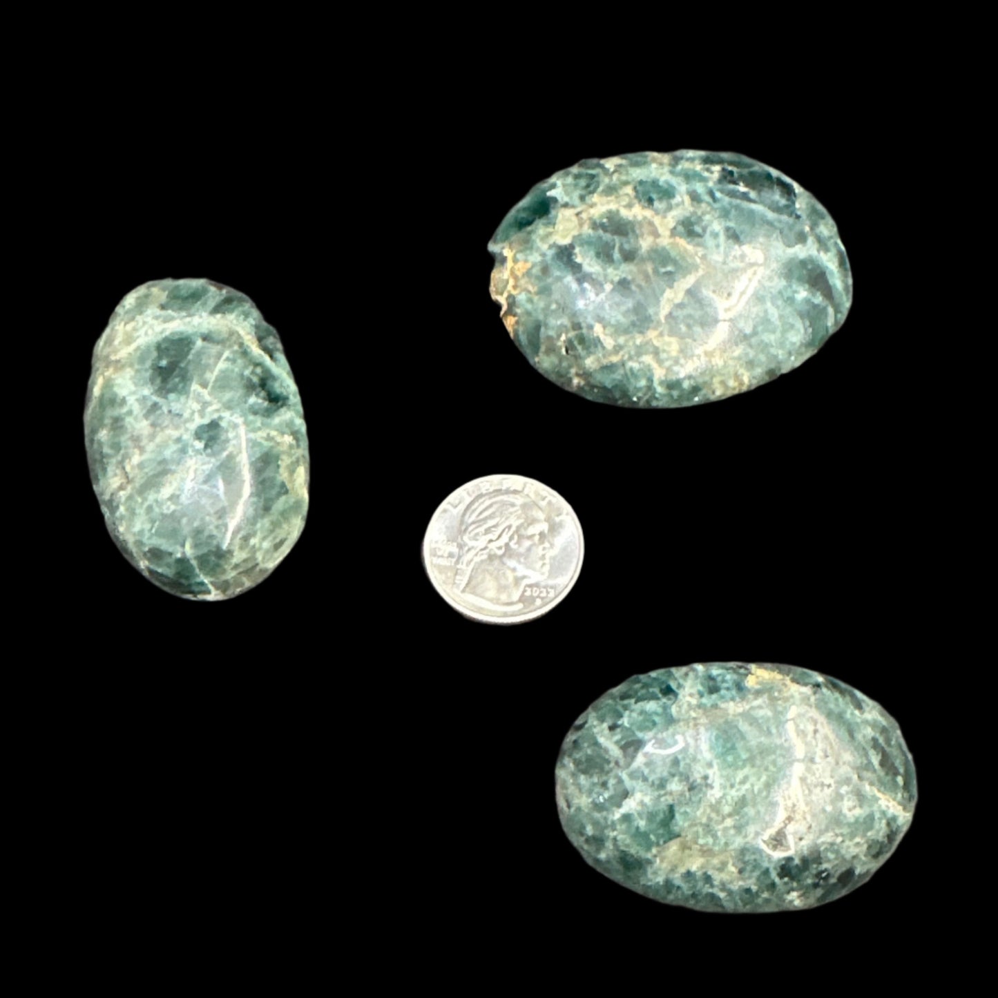 Green Apatite palm stones