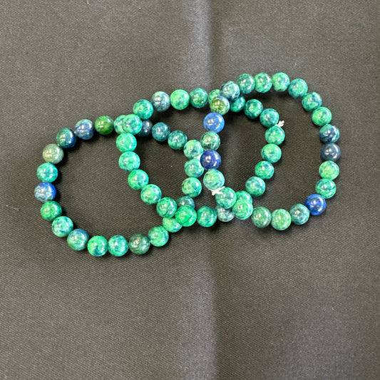 Azurite With Lapis and Chrysocolla bracelet