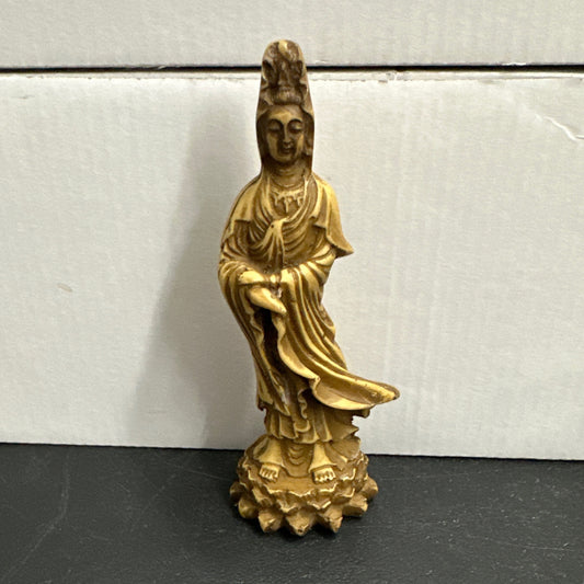 Poly resin kwan yin standing statue