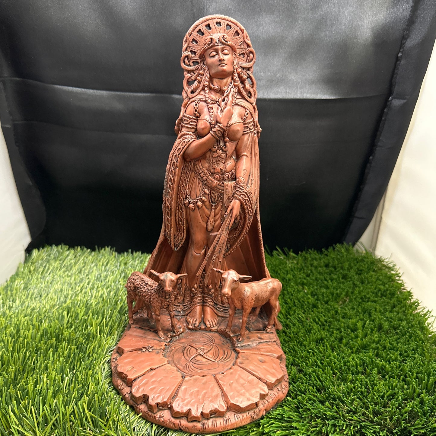 Celtic Goddess Brigid in Vivid Color Figurine Made of Polyresin