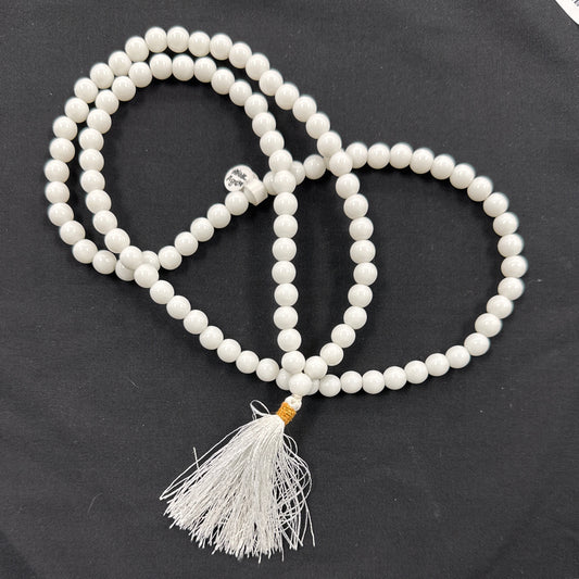 White Agate Mala