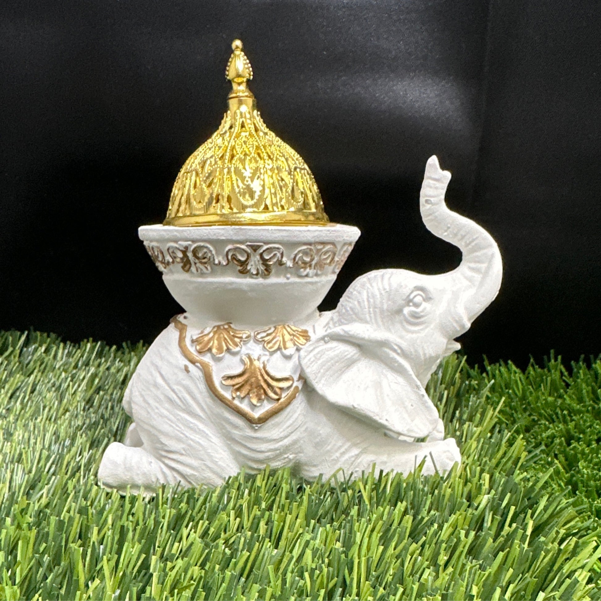 White elephant incense burner