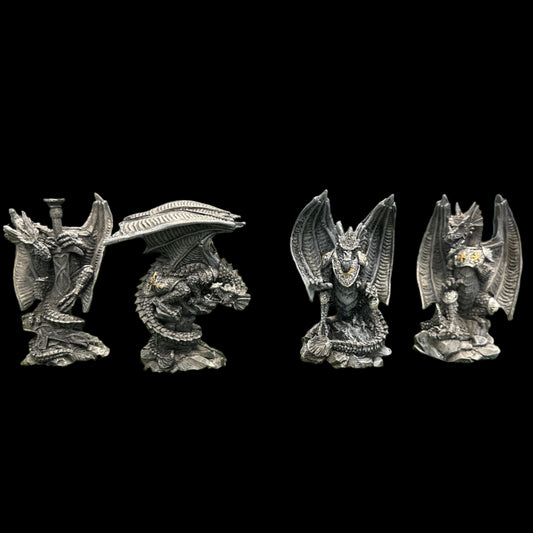 Dragon statue black 3” H