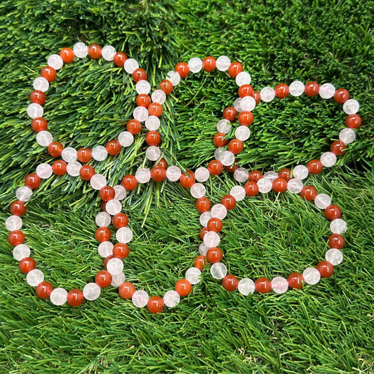 Rose Quartz and Carnelian Bracelet (A)