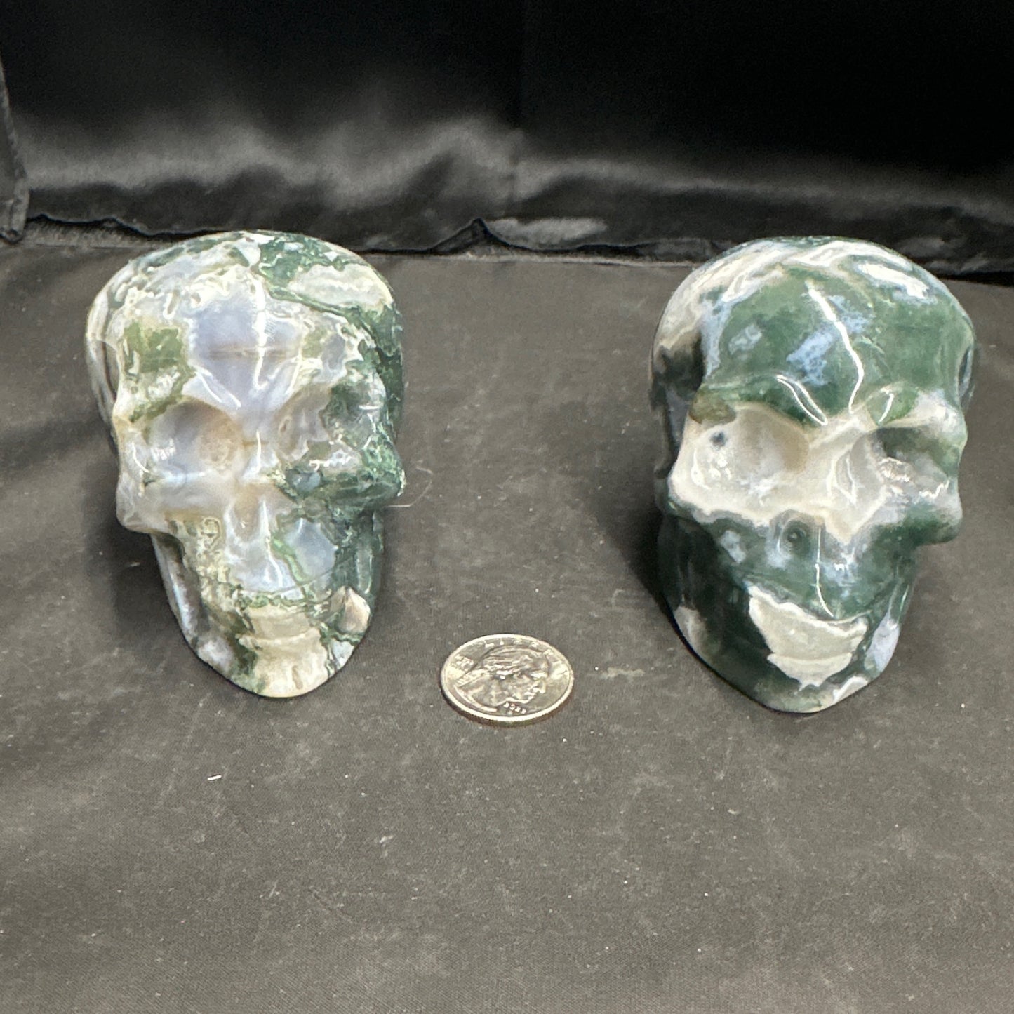 Moss Agate skull