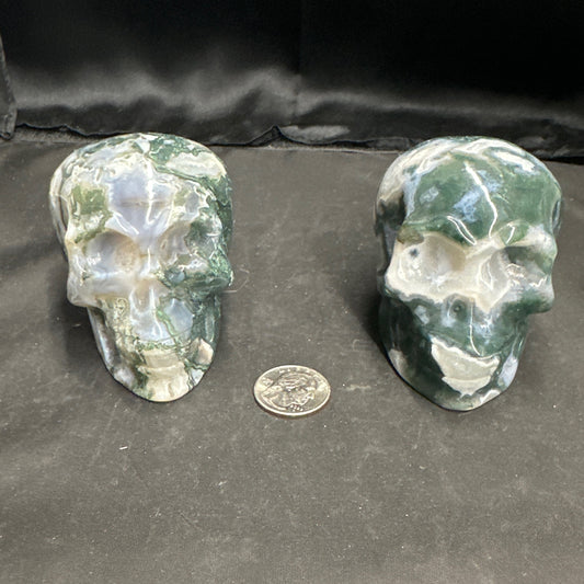 Moss Agate skull