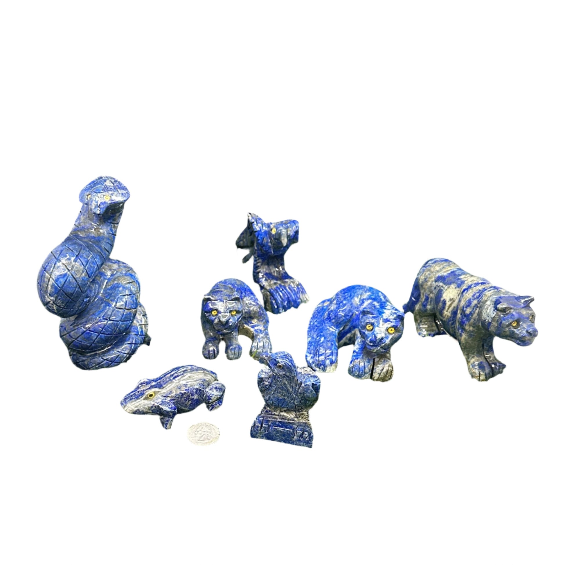 Lapis Animal Carvings