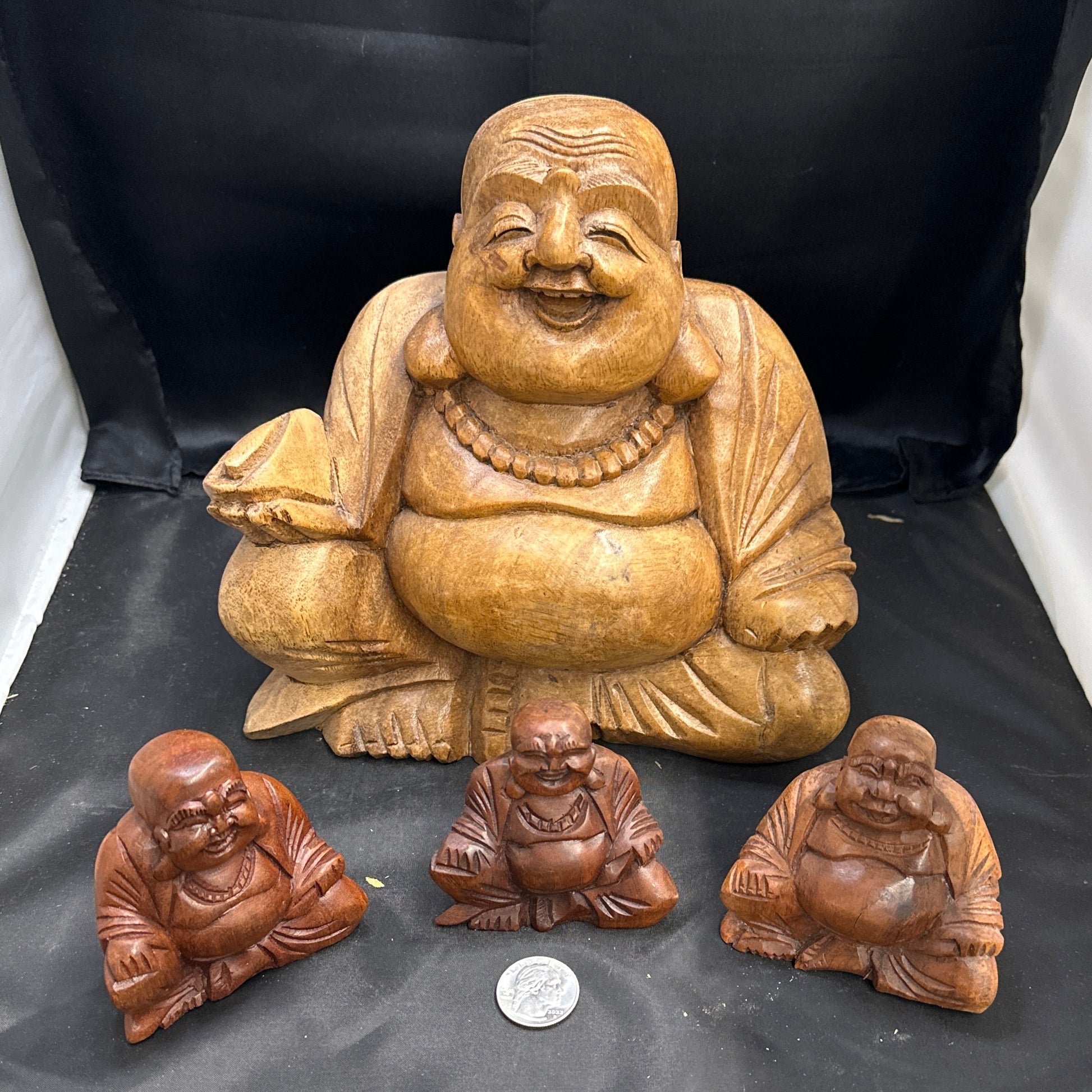 Wooden Happy Buddha