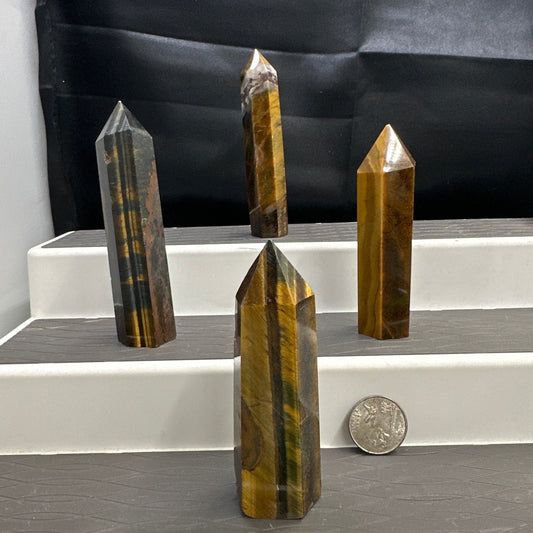 Gold Tigers Eye Tower 4”H