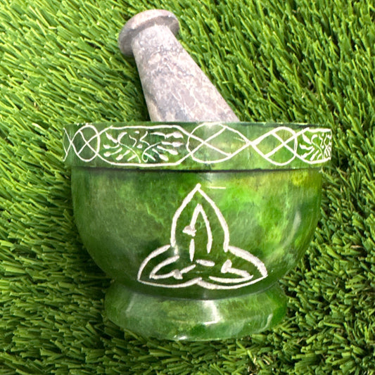 Triquetra Soapstone Mortar & Pestle