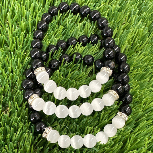 Black Obsidian & Selenite Bracelet