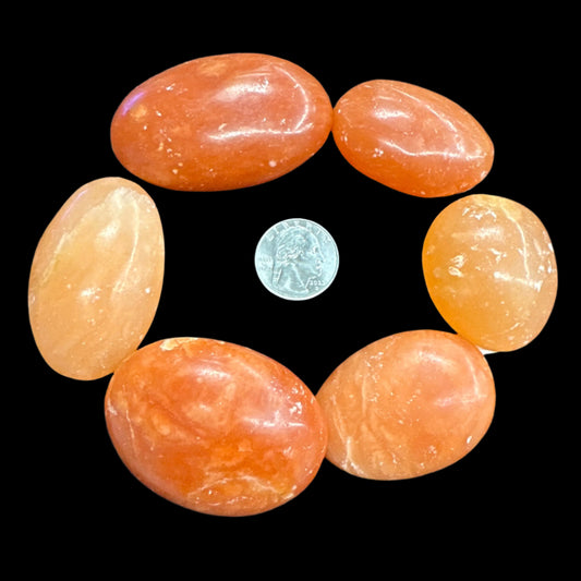 Orange Calcite Palm Stone