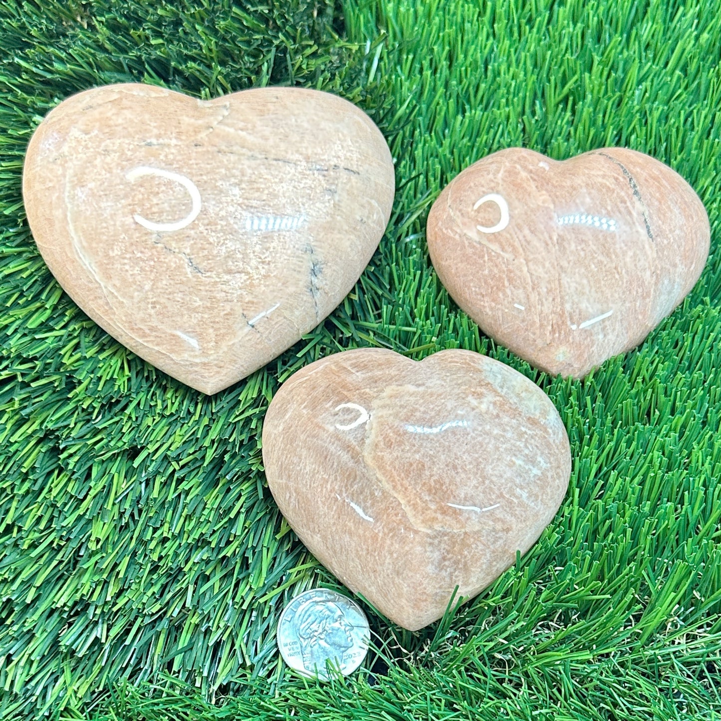 Peach Moonstone Heart