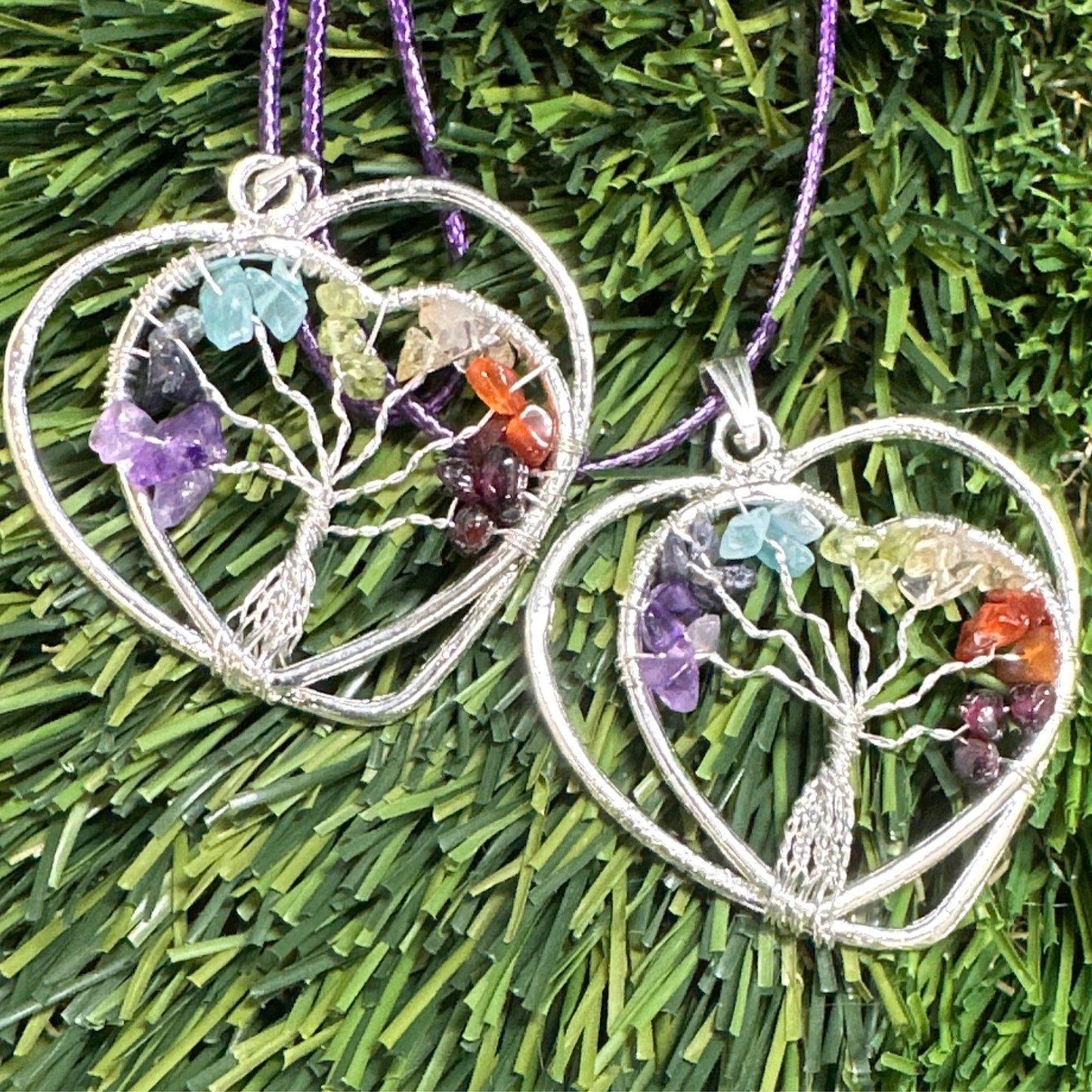 Double Heart Tree of Life Necklace