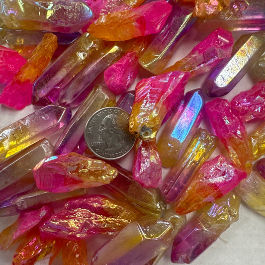 Yellow Rose Aura Quartz