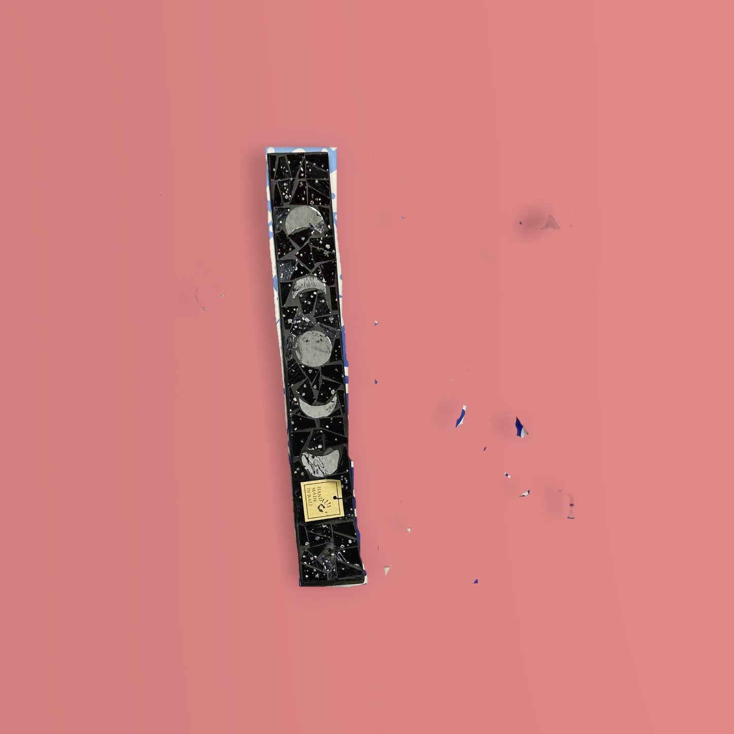 Black Mosaic Moon Phases Incense Burner