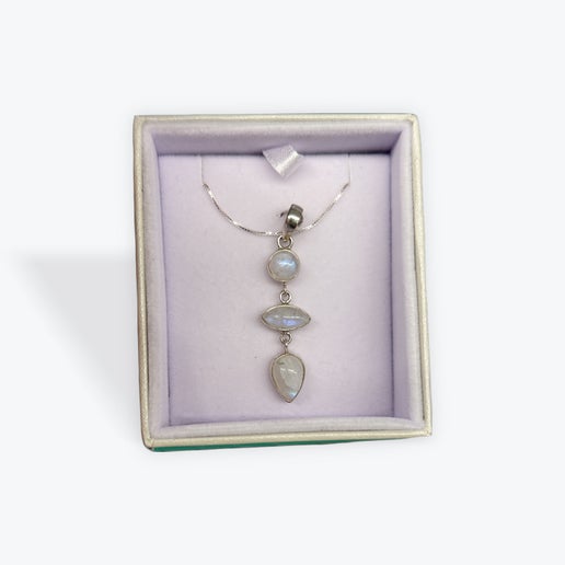 Triple Moonstone Necklace